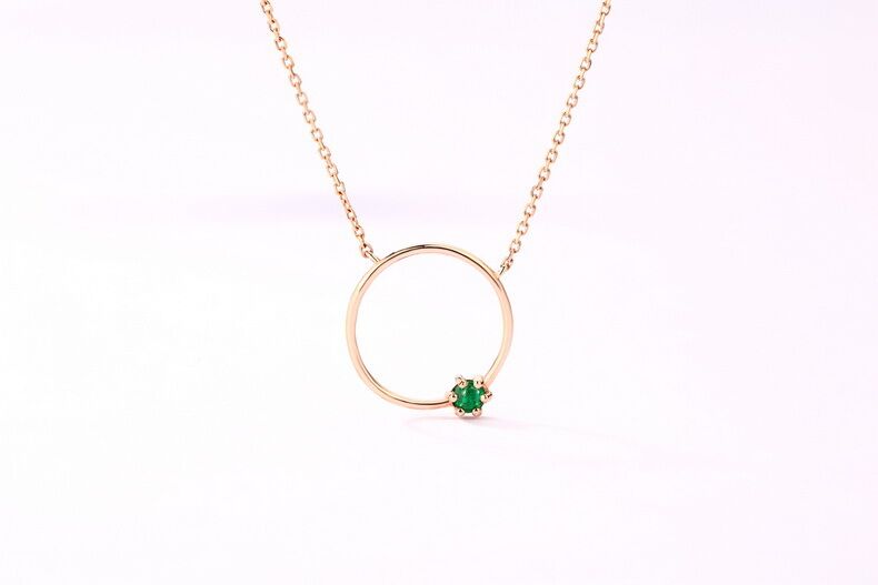 Ladies London Blue Topaz/Emerald/Natural Quartz with 14k Rose Gold/14k White Gold